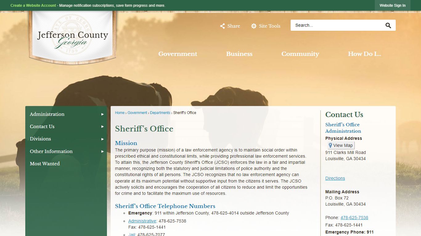 Sheriff's Office | Jefferson County, GA - Official Website