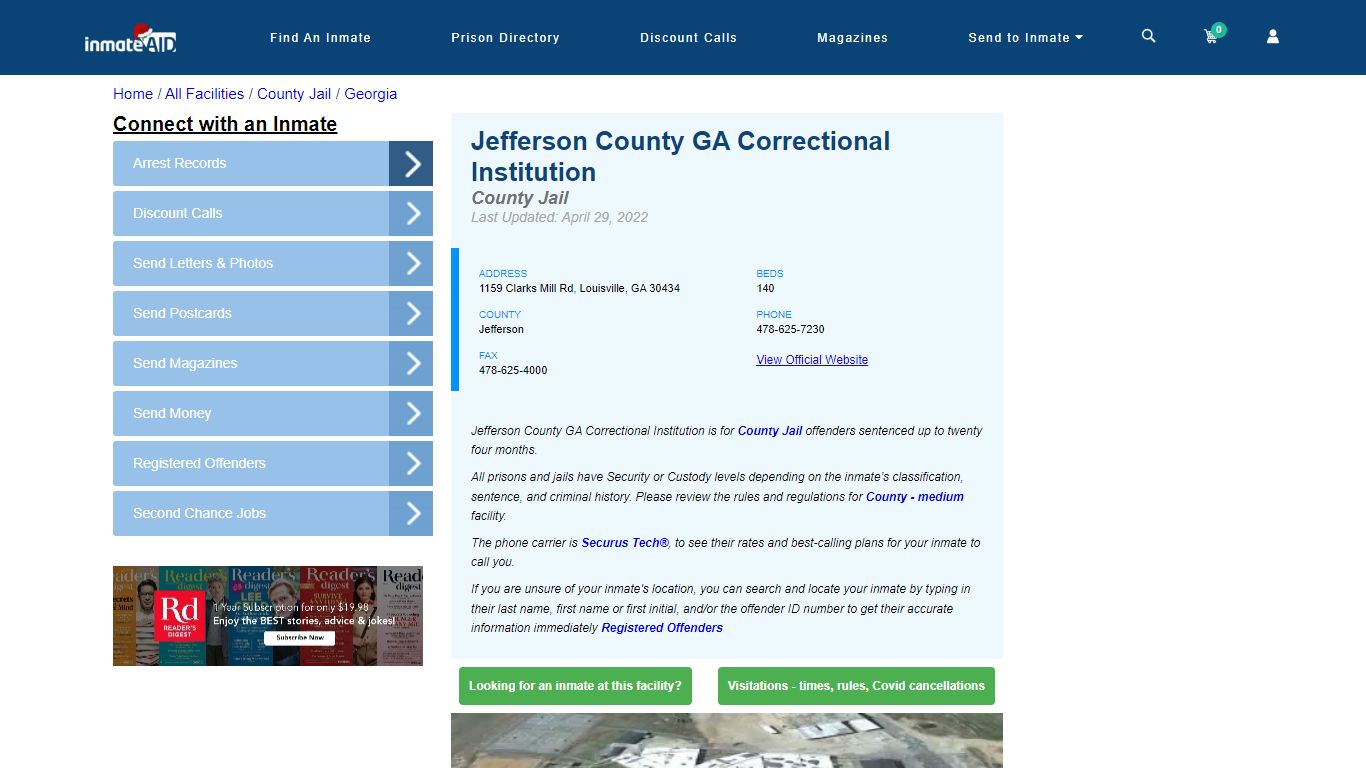 Jefferson County GA Correctional Institution - Inmate Locator ...